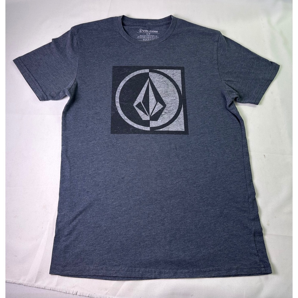 Volcom Stone Logo Graphic T-Shirt Gray Heather Modern Fit Skate Surf Mens Size S